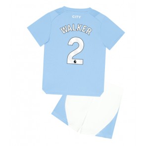 Manchester City Kyle Walker #2 Replika Babytøj Hjemmebanesæt Børn 2023-24 Kortærmet (+ Korte bukser)